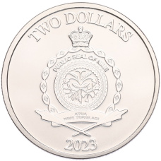 Монета 2 доллара 2023 года Ниуэ «Дерево жизни» (реверс)