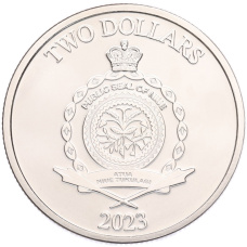 Монета 2 доллара 2023 года Ниуэ «Дерево жизни» (реверс)