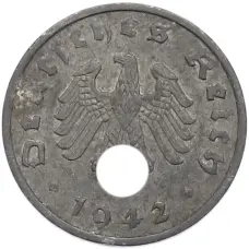 Монета 1 рейхспфенниг 1942 года A Германия (аверс)