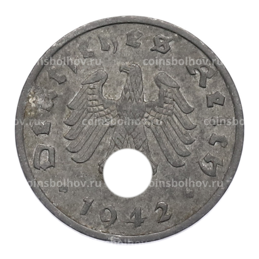 Монета 1 рейхспфенниг 1942 года A Германия
