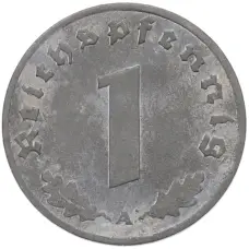 Монета 1 рейхспфенниг 1942 года A Германия (реверс)