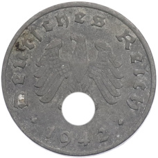 Монета 1 рейхспфенниг 1942 года A Германия (аверс)