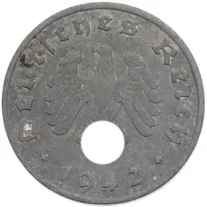 Монета 1 рейхспфенниг 1942 года A Германия (аверс)
