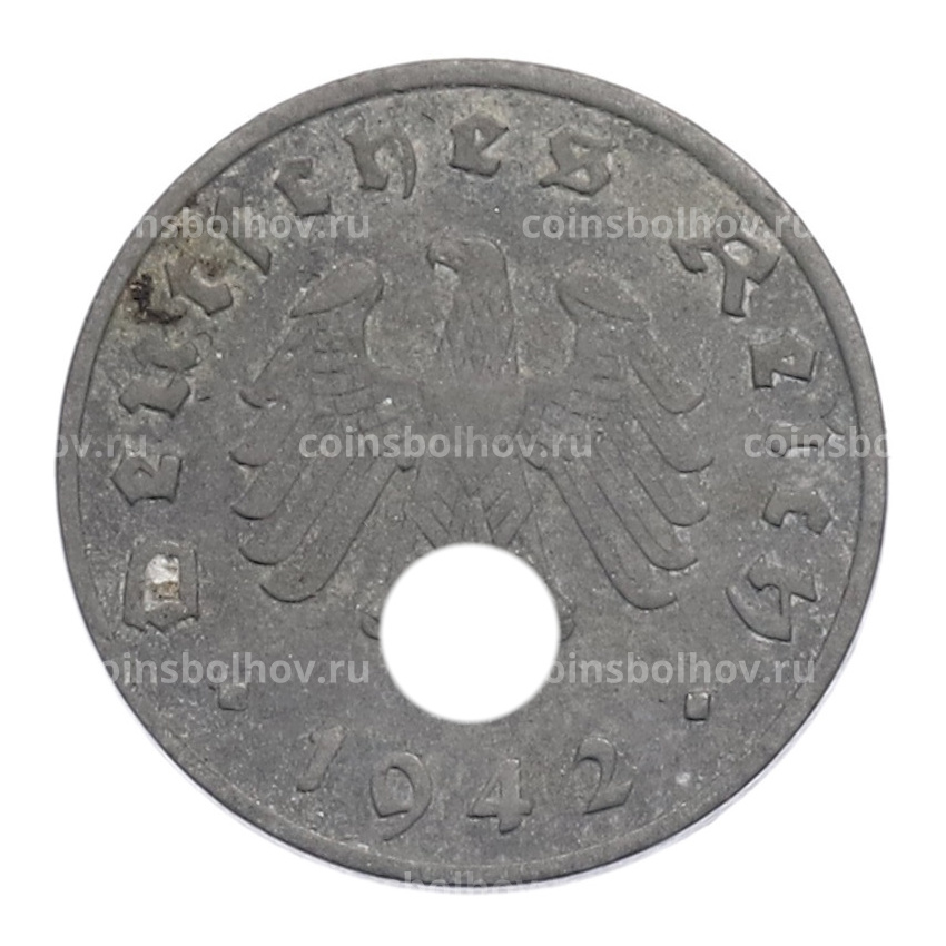Монета 1 рейхспфенниг 1942 года A Германия
