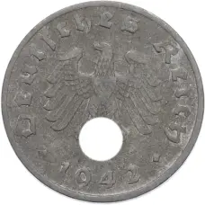 Монета 1 рейхспфенниг 1942 года A Германия (аверс)