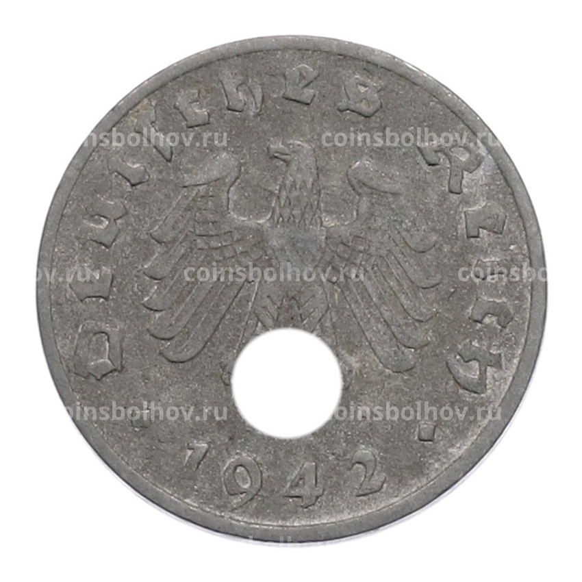 Монета 1 рейхспфенниг 1942 года A Германия