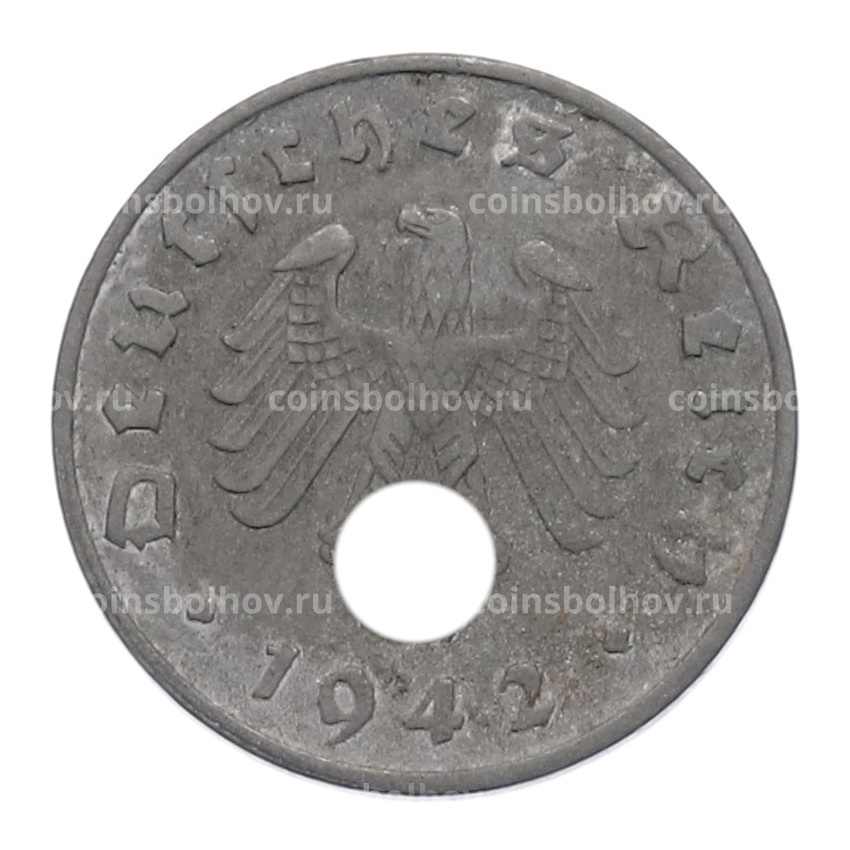 Монета 1 рейхспфенниг 1942 года A Германия