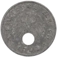 Монета 1 рейхспфенниг 1942 года A Германия (аверс)