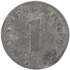 Монета 1 рейхспфенниг 1940-1945 года Германия (реверс)