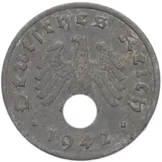 Монета 1 рейхспфенниг 1942 года A Германия (аверс)