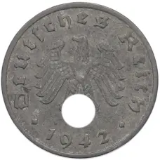 Монета 1 рейхспфенниг 1942 года A Германия (аверс)