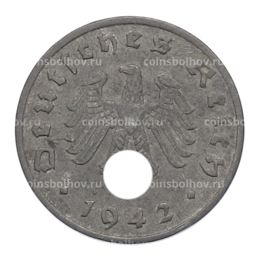 Монета 1 рейхспфенниг 1942 года A Германия