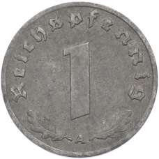 Монета 1 рейхспфенниг 1942 года A Германия (реверс)