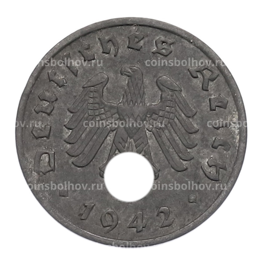 Монета 1 рейхспфенниг 1942 года A Германия