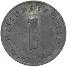 Монета 1 рейхспфенниг 1942 года A Германия (реверс)