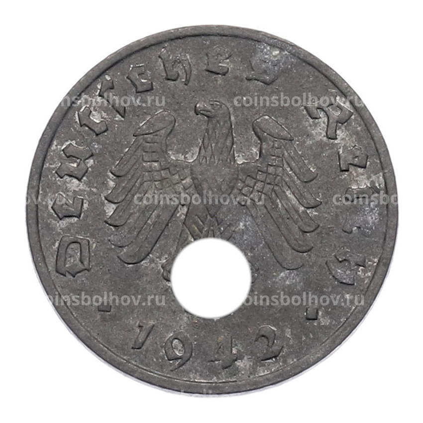 Монета 1 рейхспфенниг 1942 года A Германия