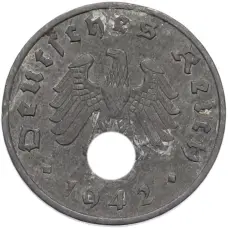 Монета 1 рейхспфенниг 1942 года A Германия (аверс)
