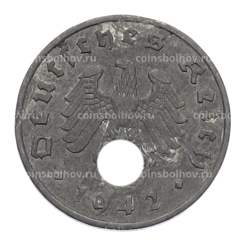 Монета 1 рейхспфенниг 1942 года A Германия