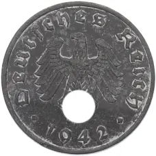 Монета 1 рейхспфенниг 1942 года A Германия (аверс)