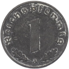 Монета 1 рейхспфенниг 1942 года A Германия (реверс)