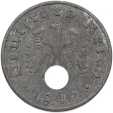 Монета 1 рейхспфенниг 1942 года A Германия (аверс)