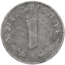 Монета 1 рейхспфенниг 1942 года A Германия (реверс)