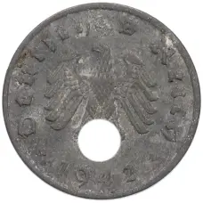Монета 1 рейхспфенниг 1942 года A Германия (аверс)