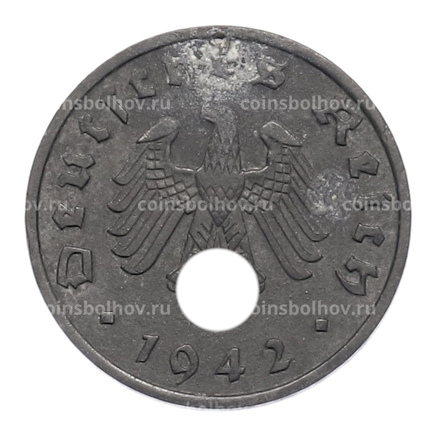 Монета 1 рейхспфенниг 1942 года A Германия
