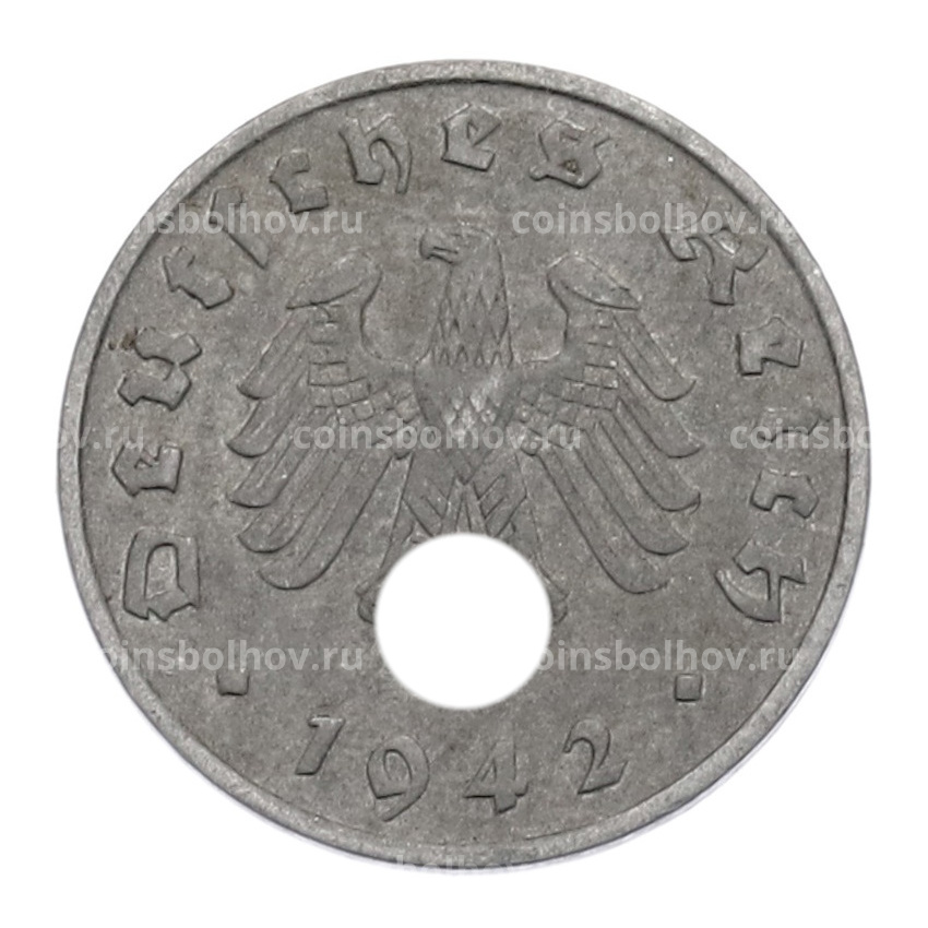 Монета 1 рейхспфенниг 1942 года A Германия