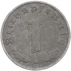 Монета 1 рейхспфенниг 1942 года A Германия (реверс)