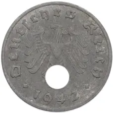 Монета 1 рейхспфенниг 1942 года A Германия (аверс)