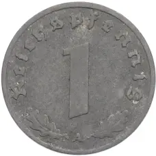 Монета 1 рейхспфенниг 1942 года A Германия (реверс)