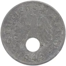 Монета 1 рейхспфенниг 1942 года A Германия (аверс)