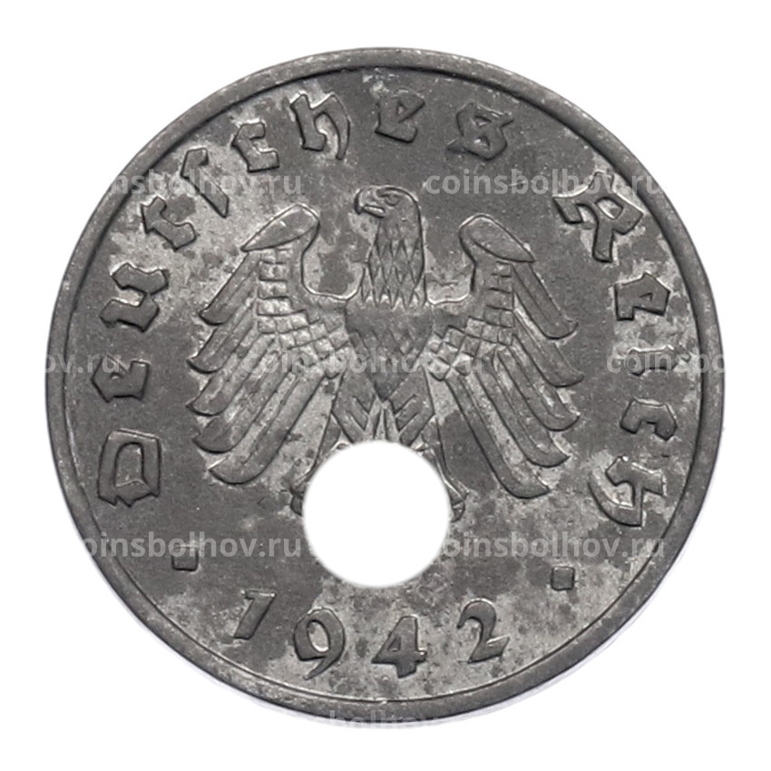 Монета 1 рейхспфенниг 1942 года A Германия