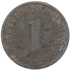 Монета 1 рейхспфенниг 1943 года A Германия (реверс)