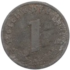 Монета 1 рейхспфенниг 1943 года A Германия (реверс)