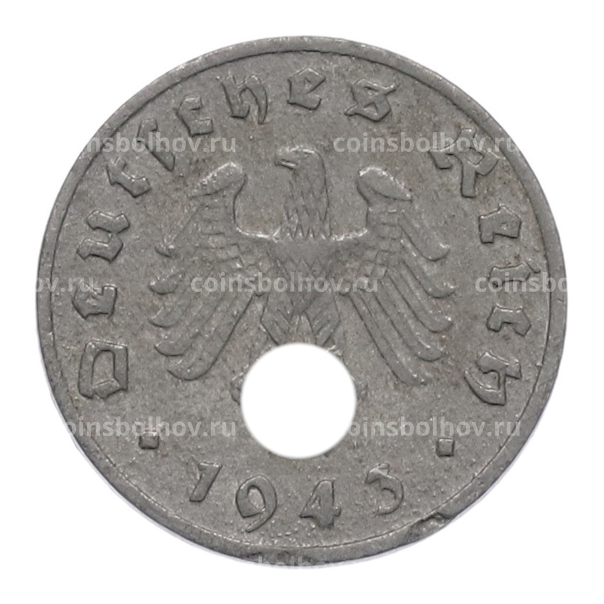 Монета 1 рейхспфенниг 1943 года F Германия