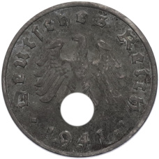 Монета 1 рейхспфенниг 1941 года D Германия (аверс)