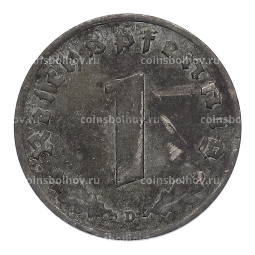 Монета 1 рейхспфенниг 1941 года D Германия (вид 2)