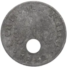 Монета 1 рейхспфенниг 1942 года G Германия (аверс)