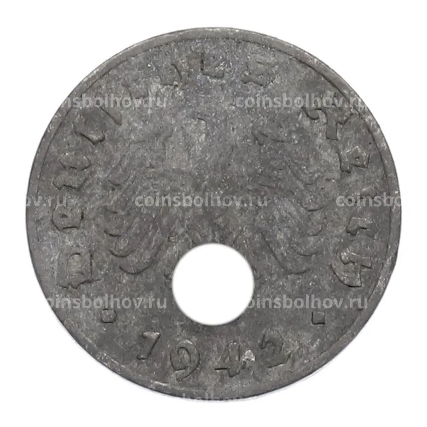 Монета 1 рейхспфенниг 1942 года G Германия