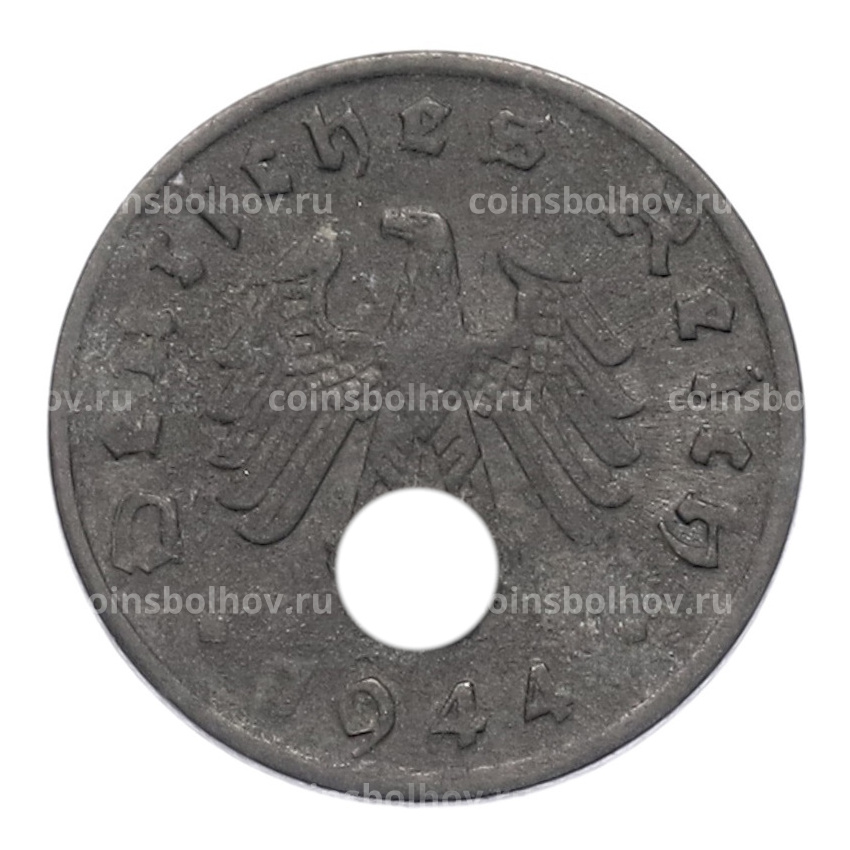 Монета 1 рейхспфенниг 1944 года D Германия
