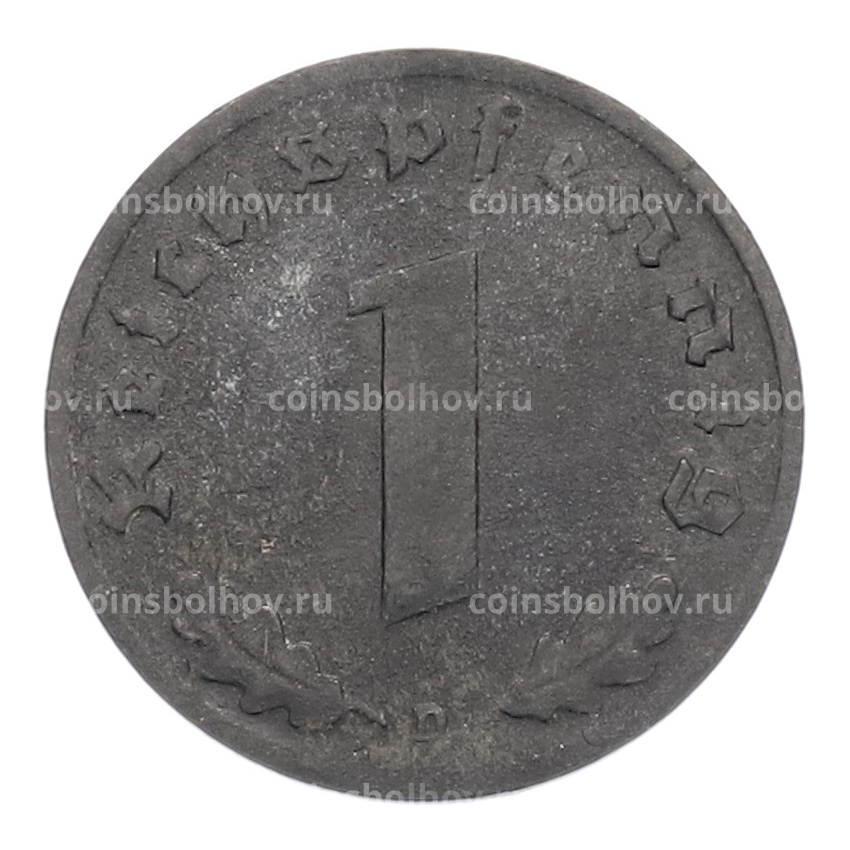 Монета 1 рейхспфенниг 1944 года D Германия (вид 2)