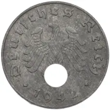 Монета 1 рейхспфенниг 1942 года B Германия (аверс)