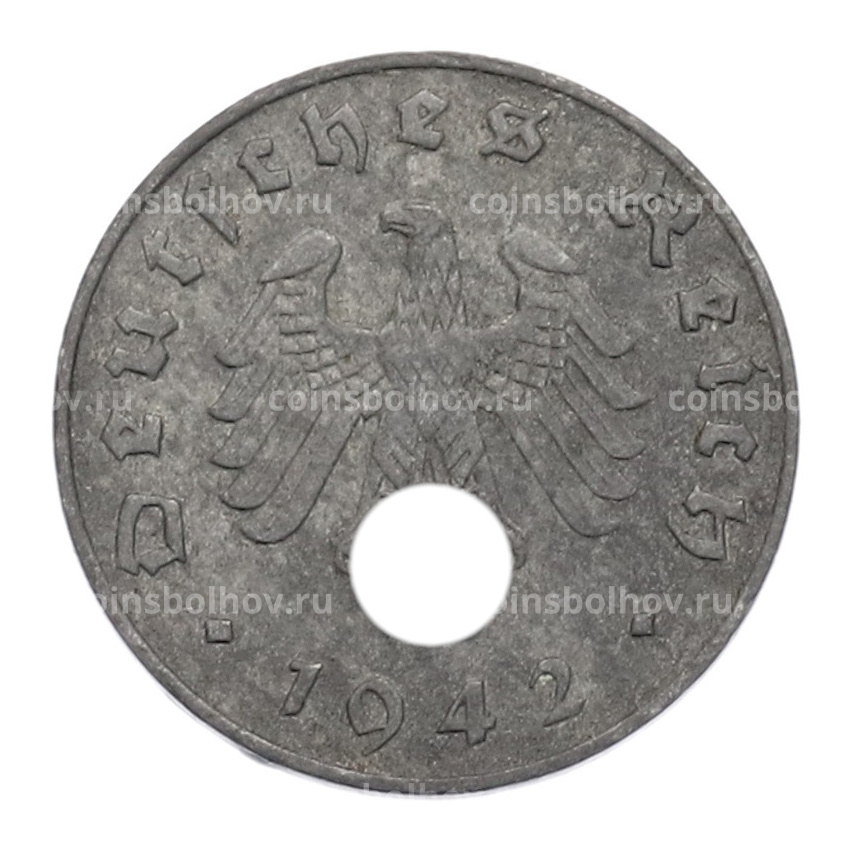 Монета 1 рейхспфенниг 1942 года B Германия
