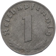 Монета 1 рейхспфенниг 1942 года B Германия (реверс)