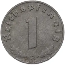 Монета 1 рейхспфенниг 1942 года B Германия (реверс)