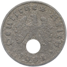 Монета 1 рейхспфенниг 1941 года A Германия (аверс)