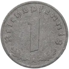 Монета 1 рейхспфенниг 1943 года A Германия (реверс)