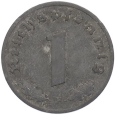 Монета 1 рейхспфенниг 1942 года F Германия (реверс)